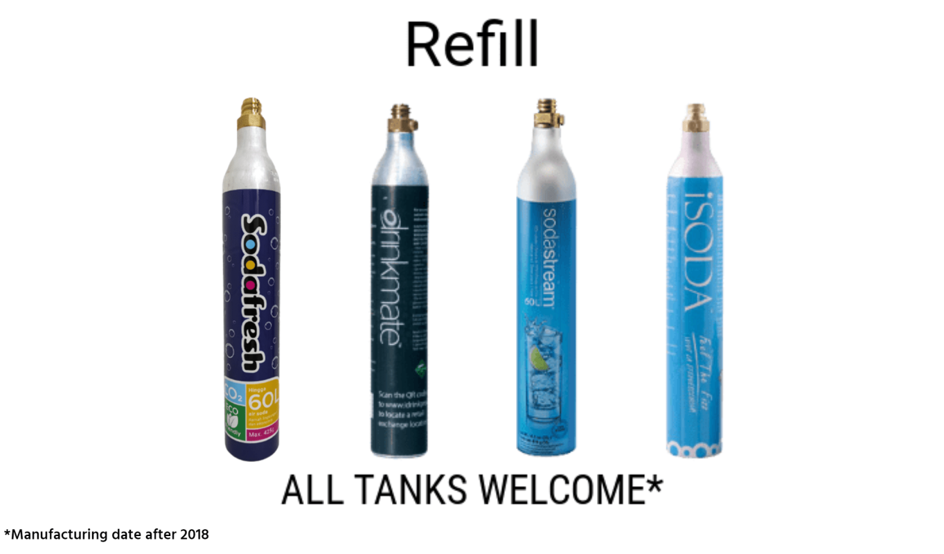 Sodafresh CO2 Refills All Tanks Welcome