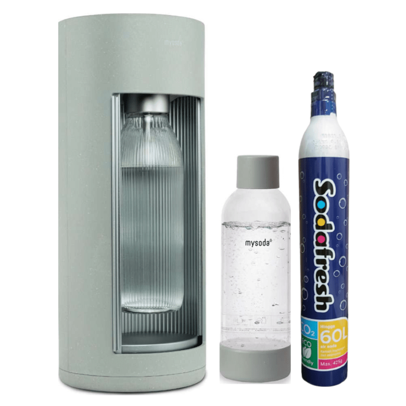 Sodafresh Glassy dengan botol kaca dan tabung CO2 